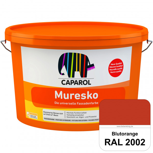 Muresko (RAL 2002 Blutorange) Silanisierte Reinacrylat-Fassadenfarbe auf SilaCryl®-Basis