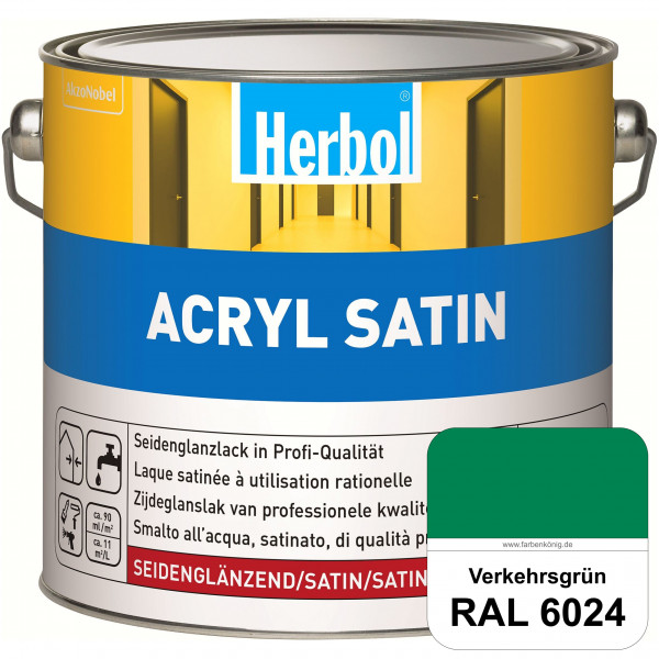 Acryl Satin (RAL 6024 Verkehrsgrün) wasserverdünnbarer seidenglänzender Lack (Innen & Außen)