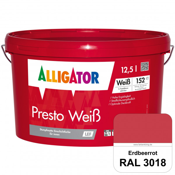 Presto Weiß LEF (RAL 3018 Erdbeerrot)