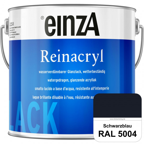 einzA Reinacryl (RAL 5004 Schwarzblau) wetterbeständige glänzende Acryl-PU-Lackfarbe
