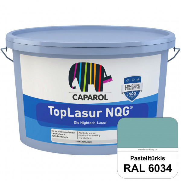 TopLasur NQG® (RAL 6034 Pastelltürkis) Verarbeitungsfertige Lasur auf Basis der Nano-Quarz-Gitter Te