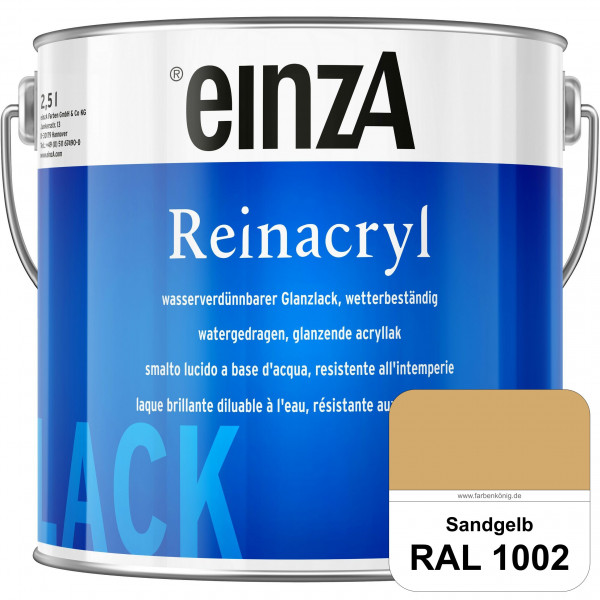 einzA Reinacryl (RAL 1002 Sandgelb) wetterbeständige glänzende Acryl-PU-Lackfarbe