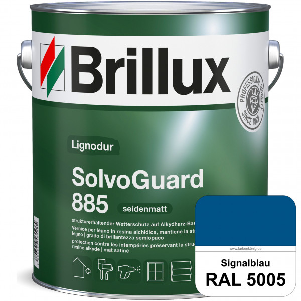 SolvoGuard 885 (RAL 5005 Signalblau) deckende oder lasierende seidenmatte Alkydharz-Holzfarbe für au