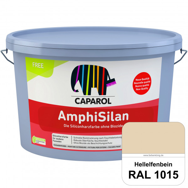 AmphiSilan FREE (RAL 1015 Hellelfenbein) Mineralmatte Fassadenfarbe in spezieller Siliconharz-Bindem