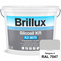 Silcosil KR K3 3675 (RAL 7047 Telegrau 4) siliconverstärkter Dekorputz, Kratzputzstruktur, wetterbes