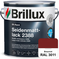 2K-Aqua Seidenmattlack 2388 (RAL 3011 Braunrot) mechanisch und chemisch hoch belastbar für außen & i