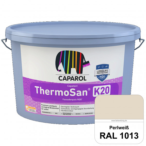 Capatect ThermoSan® Fassadenputz NQG® (K 20) (RAL 1013 Perlweiß) Kratzputz-Struktur in Körnung 2 mm
