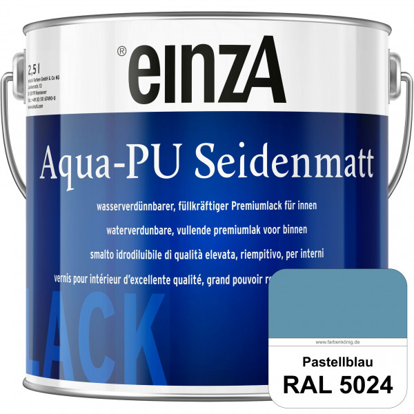 einzA Aqua-PU seidenmatt (RAL 5024 Pastellblau) wasserverdünnbarer Premiumlack für innen