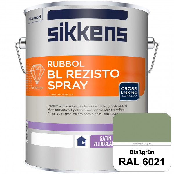 Rubbol BL Rezisto Spray (RAL 6021 Blassgrün) Hochwertiger, strapazierfähiger Airlesslack für (innen)