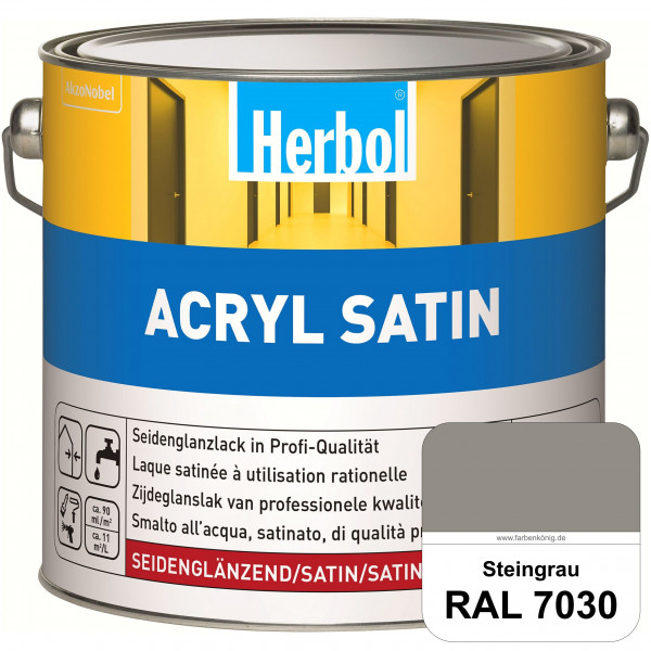 Acryl Satin (RAL 7030 Steingrau) wasserverdünnbarer seidenglänzender Lack (Innen & Außen)