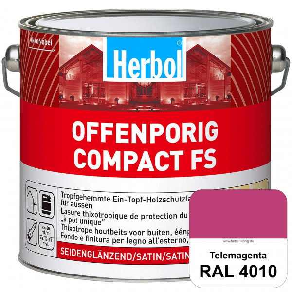 Offenporig Compact FS (RAL 4010 Telemagenta) Rationelle & thixotrope Ein-Topf-Holzlasur (außen)