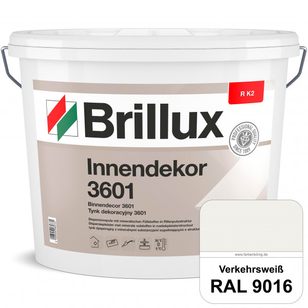 Innendekor ELF R K2 3601 (RAL 9016 Verkehrsweiß) Rillenputz zur Erzielung dekorativer und strapazier