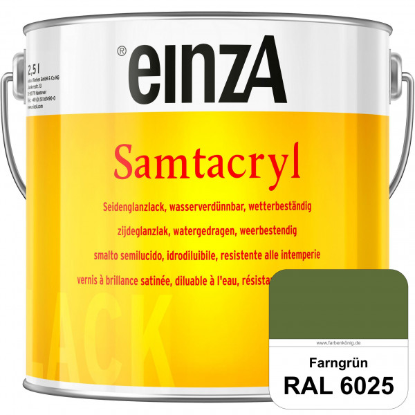 einzA Samtacryl (RAL 6025 Farngrün) wetterbeständige seidenglänzende Acryl-PU-Lackfarbe