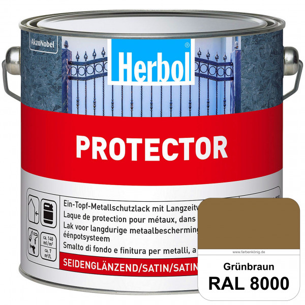 Protector (RAL 8000 Grünbraun) Seidenglänzende Spezialbeschichtung für Eisen- und NE-Metalle (außen)