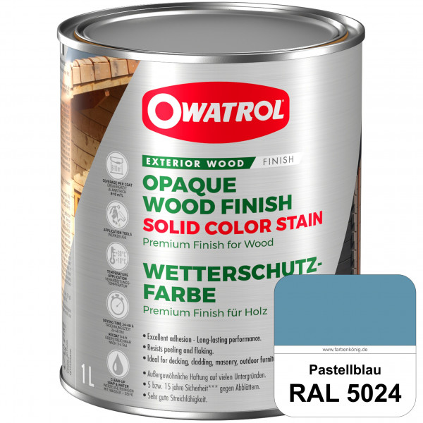 Solid Color Stain (RAL 5024 Pastellblau) deckende und matte Wetterschutzfarbe außen