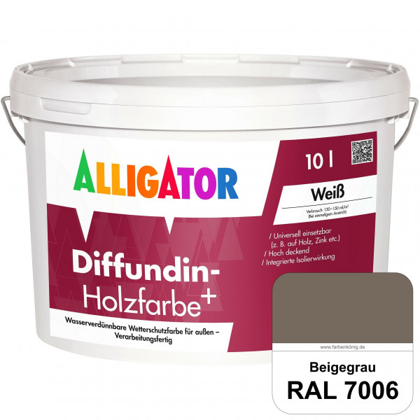 Diffundin-Holzfarbe+ (RAL 7006 Beigegrau)