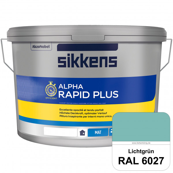 Alpha Rapid Plus (RAL 6027 Lichtgrün) Hochwertige & stumpfmatte Wandfarbe für mittlere Belastungen