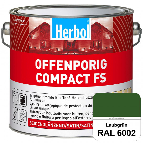 Offenporig Compact FS (RAL 6002 Laubgrün) Rationelle & thixotrope Ein-Topf-Holzlasur (außen)
