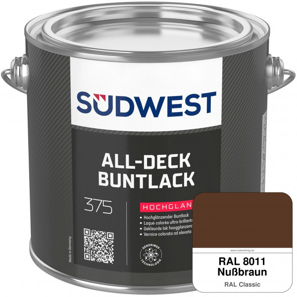 All-Deck Buntlack Hochglanz (RAL 8011 Nußbraun)
