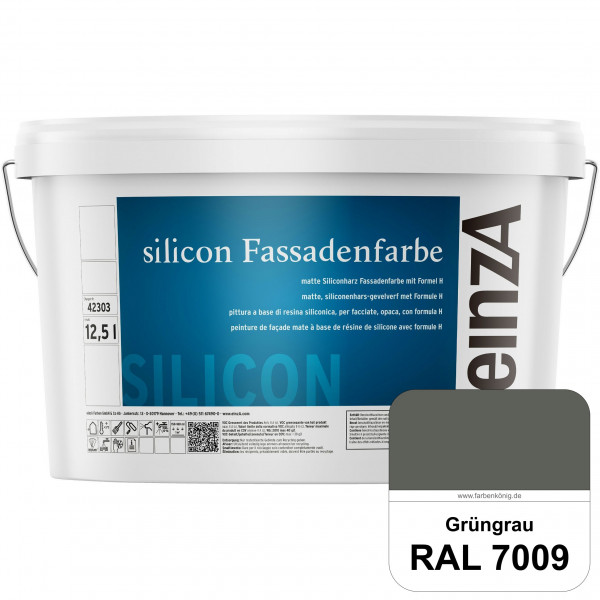 einzA silicon Fassadenfarbe (RAL 7009 Grüngrau) Hochwertige Siliconharz-Fassadenfarbe