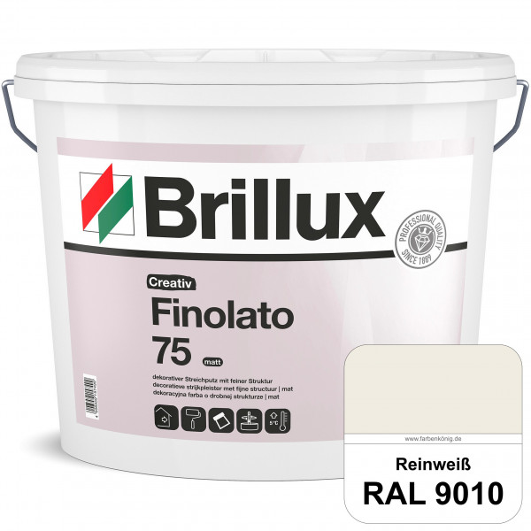Creativ Finolato 75 (RAL 9010 Reinweiß) Verarbeitungsfertige, quarzgefüllte Dispersionsfarbe für dek