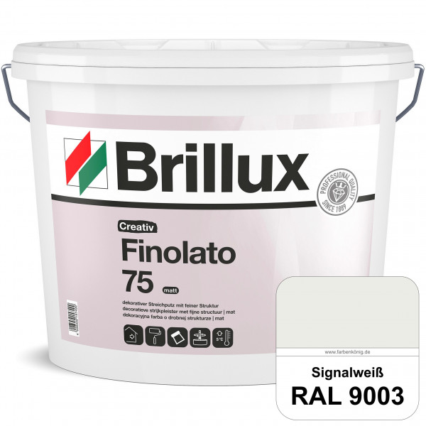 Creativ Finolato 75 (RAL 9003 Signalweiß) Verarbeitungsfertige, quarzgefüllte Dispersionsfarbe für d