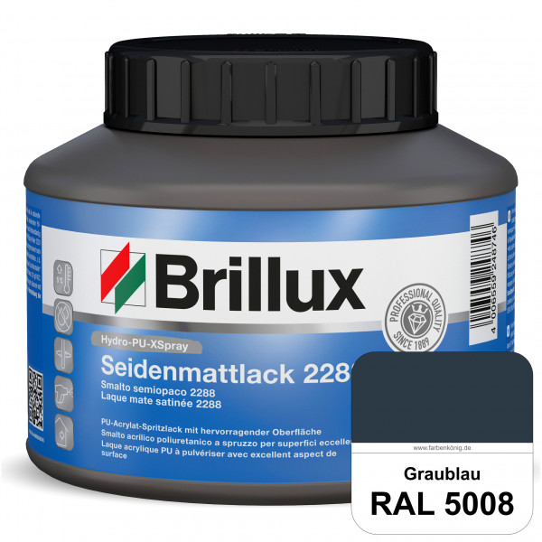 Hydro-PU-XSpray Seidenmattlack 2288 (RAL 5008 Graublau) hochwertiger Lack speziell für das XVLP-Spri