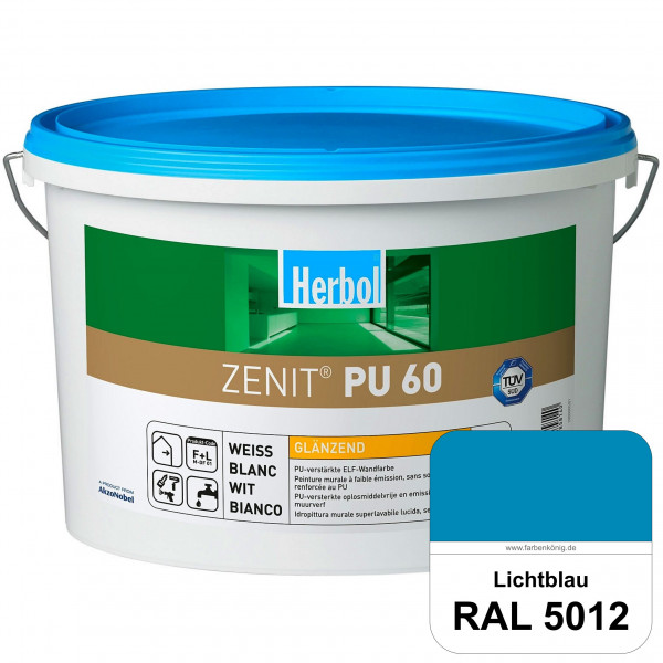 Zenit PU 60 (RAL 5012 Lichtblau) glänzende und strapazierfähige PU-Wandfarbe