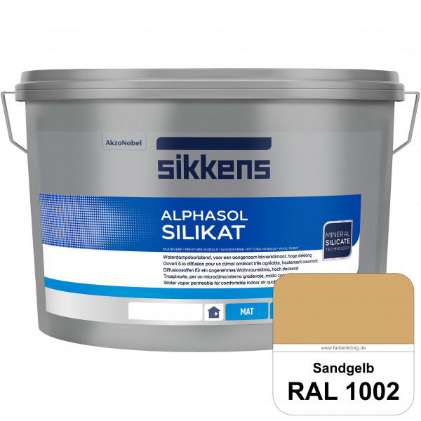 Alphasol Silikat (RAL 1002 Sandgelb) Extrem matte Premium Wandfarbe auf SOL-Silikatbasis