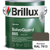 SolvoGuard 885 (RAL 7013 Braungrau) deckende oder lasierende seidenmatte Alkydharz-Holzfarbe für auß