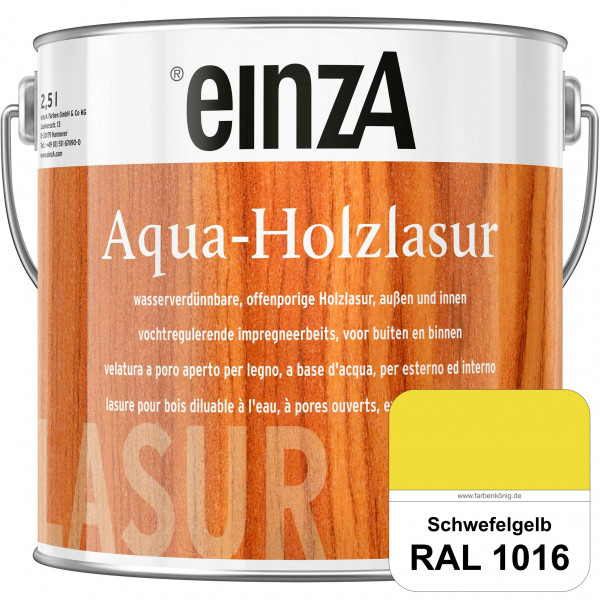 einzA Aqua-Holzlasur (RAL 1016 Schwefelgelb) wasserverdünnbare offenporige Holzlasur für Holzbauteil