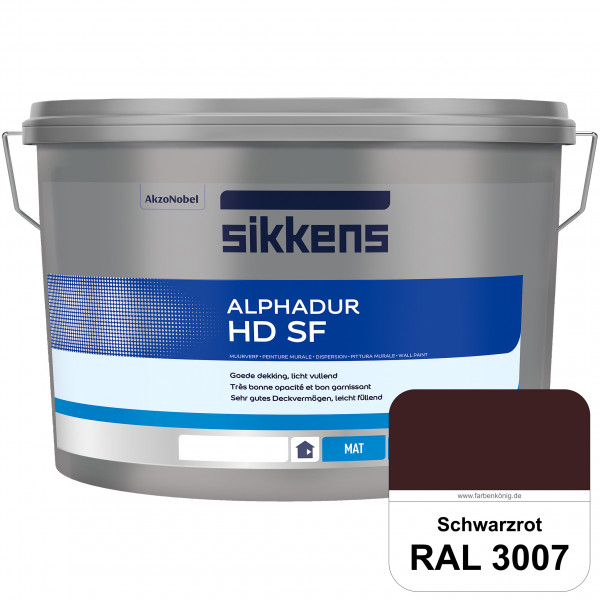 Alphadur HD SF (RAL 3007 Schwarzrot) matte hochdeckende waschbeständige Innenwandfarbe