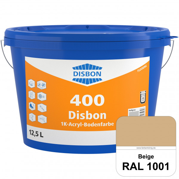 Disbon 400 1K-Acryl-Bodenfarbe (RAL 1001 Beige) Dispersionsbeschichtung für mineralische Bodenfläche