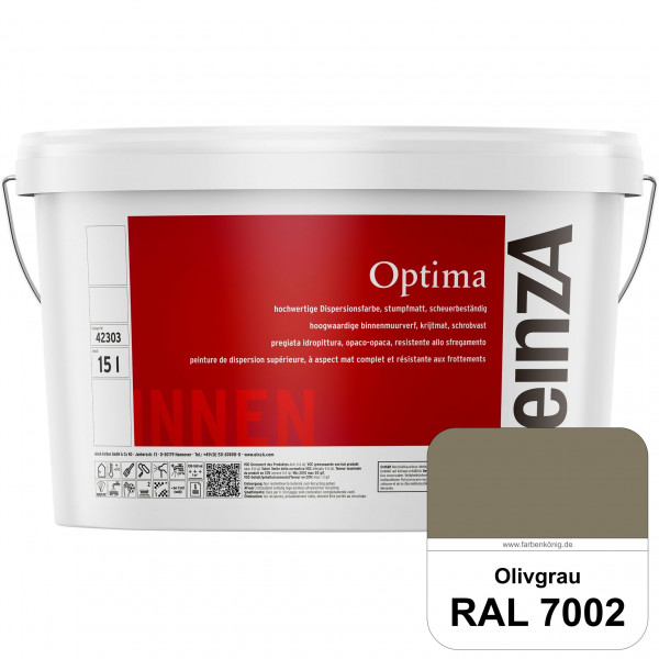 einzA Optima (RAL 7002 Olivgrau) Stumpfmatte Dispersionsfarbe für hochwertige Anstriche