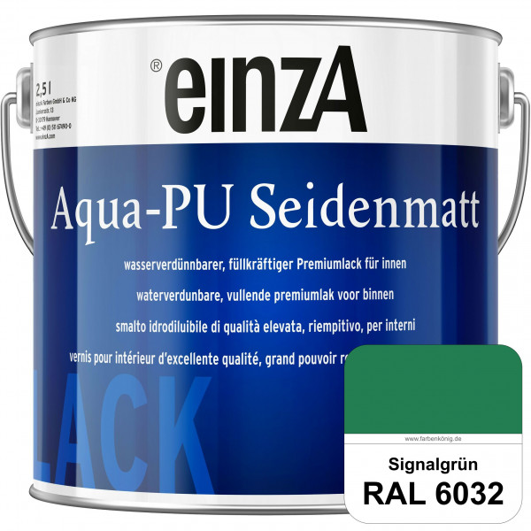 einzA Aqua-PU seidenmatt (RAL 6032 Signalgrün) wasserverdünnbarer Premiumlack für innen