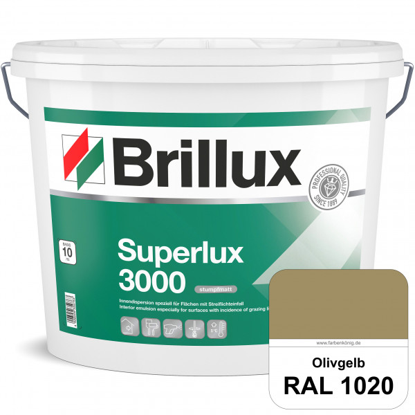 Superlux 3000 (RAL 1020 Olivgelb) hoch deckende stumpfmatte Innen-Dispersionsfarbe - streiflichtunem