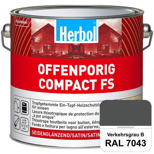Offenporig Compact FS (RAL 7043 Verkehrsgrau B) Rationelle & thixotrope Ein-Topf-Holzlasur (außen)