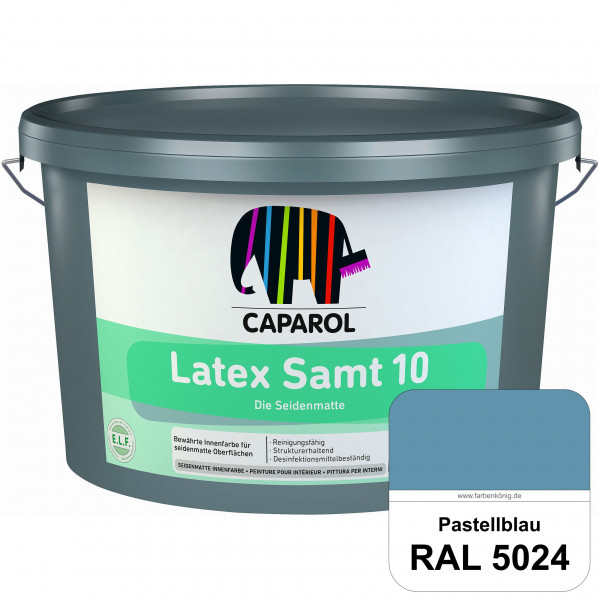 Latex Samt 10 (RAL 5024 Pastellblau) beanspruchbare seidenmatte Latexfarbe (Innen)