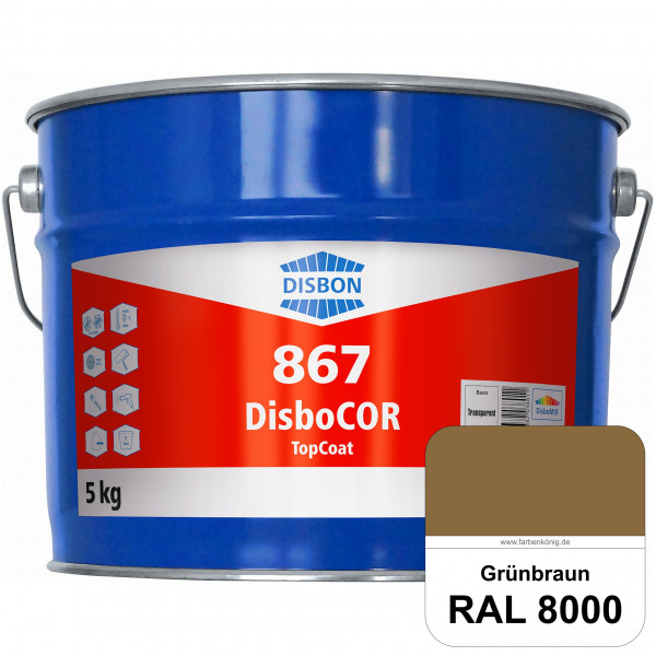 DisboCOR 867 TopCoat (RAL 8000 Grünbraun) Anwendungsfreundliche Korrosionsschutz-Deckbeschichtung mi