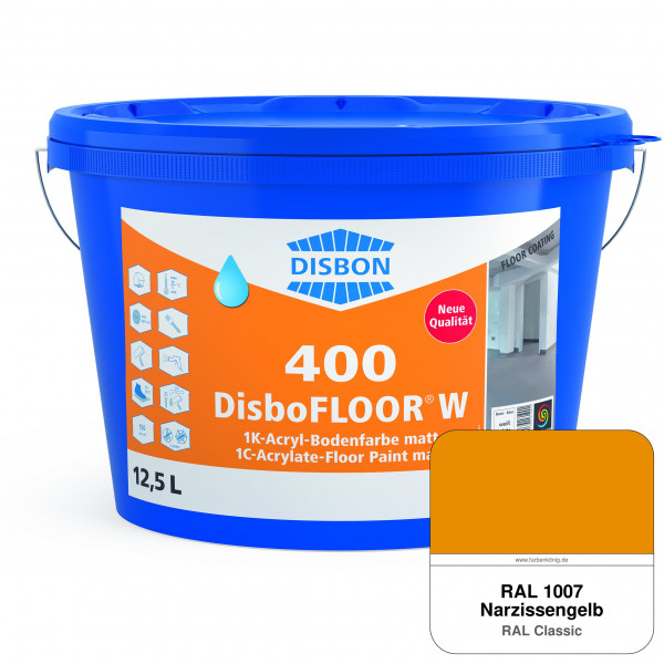 DisboFLOOR W 400 1K-Acryl-Bodenfarbe (RAL 1007 Narzissengelb)