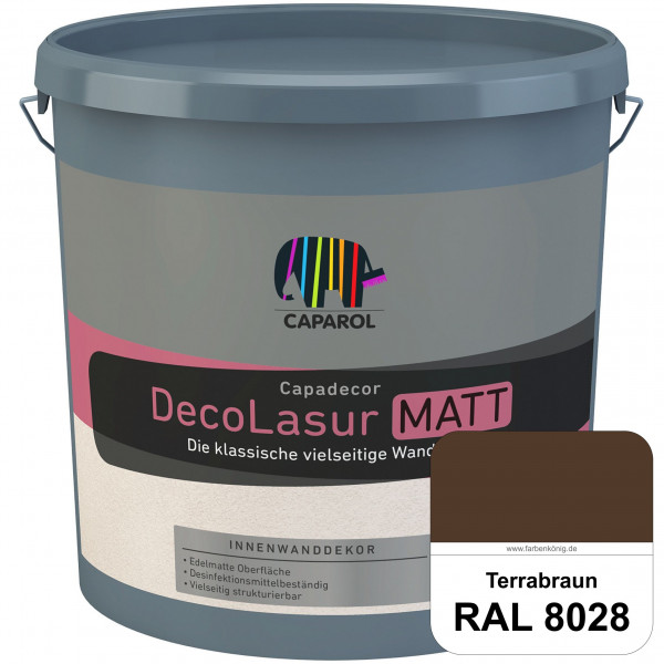 Capadecor DecoLasur Matt (RAL 8028 Terrabraun) Matte Lasurfarbe auf Dispersionsbasis (innen)