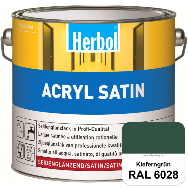 Acryl Satin (RAL 6028 Kieferngrün) wasserverdünnbarer seidenglänzender Lack (Innen & Außen)