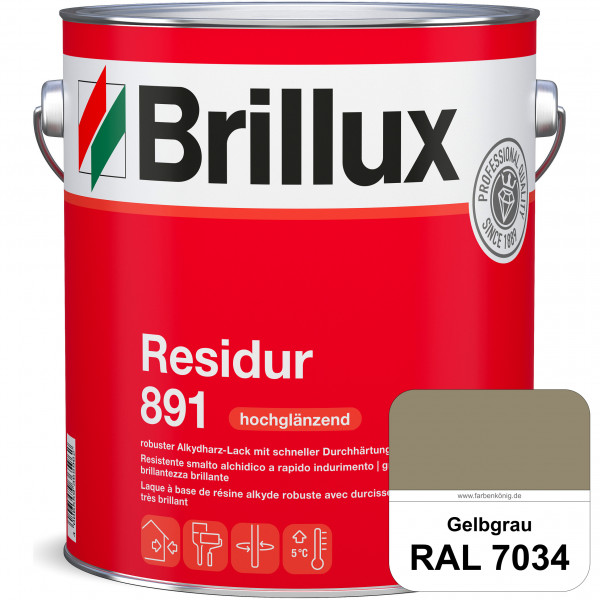 Residur 891 (RAL 7034 Gelbgrau) widerstandsfähige, schnell trocknender Lack für grundierte Metallbau