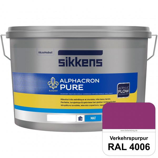 Alphacron Pure (RAL 4006 Verkehrspurpur) Edelmatte & hochertige Premium Wandfarbe für glatte Untergr