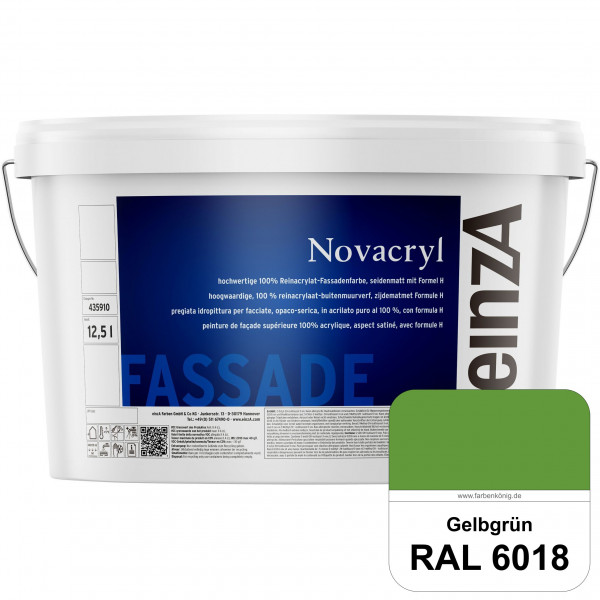 einzA Novacryl (RAL 6018 Gelbgrün) Reinacrylat-Fassadenfarbe, seidenmatt
