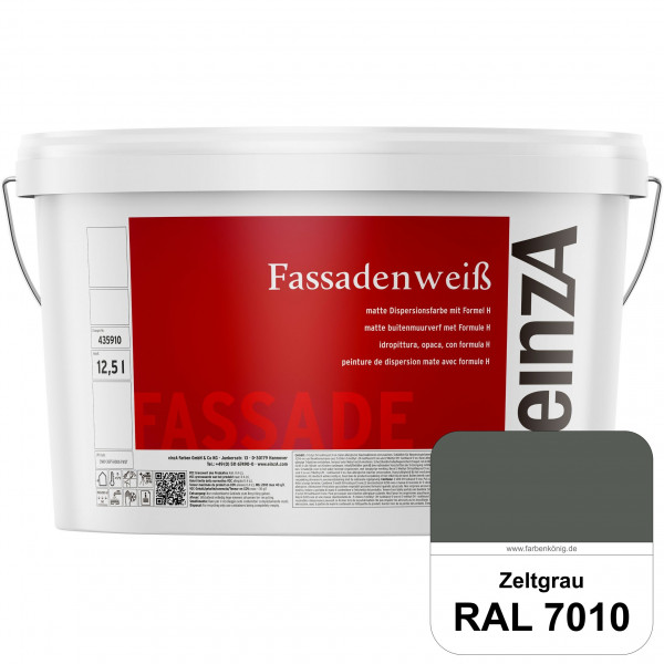 einzA Fassadenweiß (RAL 7010 Zeltgrau) Sil-Fassadenfarbe gegen Schmutz & Vergrünung