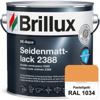 2K-Aqua Seidenmattlack 2388 (RAL 1034 Pastellgelb) mechanisch und chemisch hoch belastbar für außen 