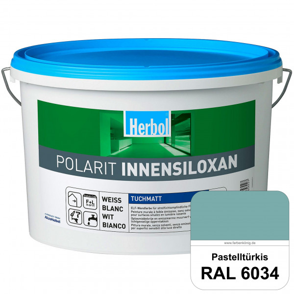 Polarit Innensiloxan (RAL 6034 Pastelltürkis) Die Mineralmatte mit Super-Flächenwirkung für streifli