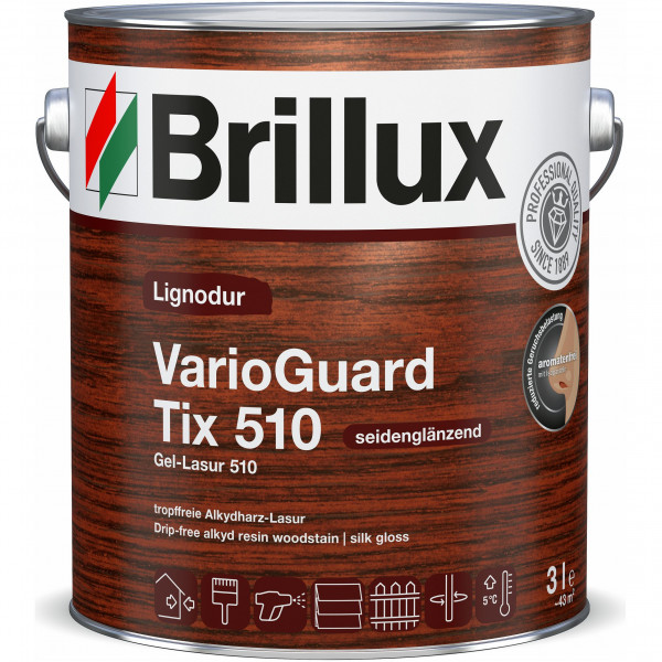 Lignodur VarioGuard Tix 510 Gel-Lasur 510 (B-Ware) - 0,75 Liter (Teak)