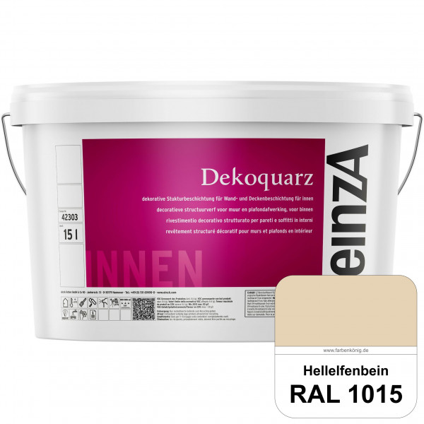 einzA Dekoquarz (RAL 1015 Hellelfenbein) Dekorative Strukturbeschichtung für Wand und Decke